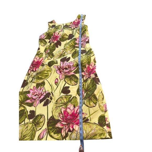 Talbots Dress VTG Green Tropical Print Beachy Vacation Sleeveless Resort Size 14 - Picture 11 of 11